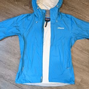 Patagonia Waterproof Blue Packable Light Raincoat